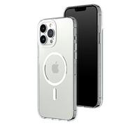 RhinoShield Coque Clear Compatible avec Magsafe pour [iPhone 13 Pro Max] | Force magnétique supérieure, Haute Transparence et résiste au jaunissement. Personnalisable - Contour objectifs Photo Blanc