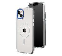 RHINOSHIELD Coque Clear compatible avec Magsafe pour [iPhone 14 Plus] | Force magnétique supérieure, haute transparence et résiste au jaunissement. Personnalisable- Bleu Cobalt Contour objectifs photo