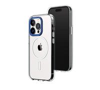 RHINOSHIELD Coque Clear compatible avec Magsafe pour [iPhone 14 Pro] | Force magnétique supérieure, haute transparence et résiste au jaunissement. Personnalisable - Bleu Cobalt Contour objectifs photo