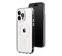 RhinoShield Coque Clear Compatible avec Magsafe pour [iPhone 14 Pro Max] | Force magnétique supérieure, Haute Transparence et résiste au jaunissement. Personnalisable - Blanc Contour objectifs Photo