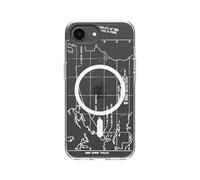 RhinoShield Coque Clear Compatible avec Magsafe pour [iPhone 16e] | Force magnétique supérieure et résiste au jaunissement. - Noir Contour objectifs Photo [Launch Vehicle Ground Track (White)]