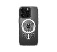 RhinoShield Coque Clear Compatible MagSafe pour [iPhone 16 Pro] | Magnétisme supérieur, résistance au jaunissement, découpe Bouton contrôle caméra - Anneau caméra Noir[Geometric Wolf Head]