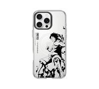 RhinoShield Coque Clear Compatible MagSafe pour [iPhone 16 Pro Max] | Magnétisme supérieur, résistance au jaunissement, découpe Bouton contrôle caméra - Anneau caméra Noir[One Piece/Luffy B&W]