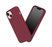 RhinoShield Coque Compatible avec [iPhone 13/14] | SolidSuit - Coque Fine avec Technologie d'absorption des Chocs et Finition Premium Mate - Rouge Bordeaux