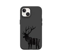 RhinoShield Coque Compatible avec [iPhone 13/14] | SolidSuit - Coque Fine avec Technologie d'absorption des Chocs et Finition Premium Mate - Noir [The Winter Buck]