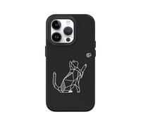 RhinoShield Coque Compatible avec [iPhone 14 Pro] | SolidSuit Compatible avec Magsafe - Coque Fine avec Technologie d'absorption des Chocs et Finition Premium Mate - Noir [Geometric Cat]