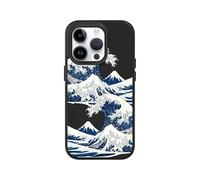 RhinoShield Coque Compatible avec [iPhone 14 Pro] | SolidSuit - Coque Fine avec Technologie d'absorption des Chocs et Finition Premium Mate - Noir [The Great Wave I]