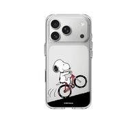 RhinoShield Coque Compatible avec [iPhone 17 Pro] |Coque Clear, Anti-jaunissement, Haute Transparence, Anti-Choc dépassant Les Normes Militaires de Protection - [Snoopy/Journée à vélo]