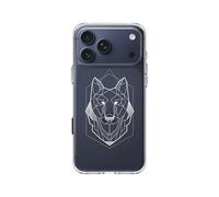 RhinoShield Coque Compatible avec [iPhone 17 Pro Max] |Coque Clear, Anti-jaunissement, Haute Transparence, Anti-Choc dépassant Les Normes Militaires de Protection - [Geometric Wolf Head]