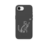 RhinoShield Coque Compatible avec [iPhone 17e / 16e] | SolidSuit - Coque Fine avec Technologie d'absorption des Chocs et Finition Premium Mate - Noir [Geometric Cat]