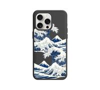 RhinoShield Coque Compatible avec MagSafe pour [iPhone 15 Pro Max] | SolidX - Coque renforcée avec Absorption des Chocs Design Fin Protection Contre Les Chutes de 3,5 m - Noir [The Great Wave I]