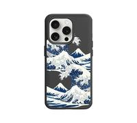 RhinoShield Coque Compatible avec MagSafe pour [iPhone 15 Pro] | SolidX - Coque renforcée avec Absorption des Chocs Design Fin Protection Contre Les Chutes de 3,5 m - Noir [The Great Wave I]