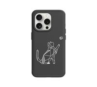 RhinoShield Coque Compatible avec MagSafe pour [iPhone 15 Pro] | SolidX - Coque renforcée avec Absorption des Chocs Design Fin Protection Contre Les Chutes de 3,5 m - Noir [Geometric Cat]