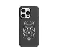 RhinoShield Coque Compatible avec MagSafe pour [iPhone 16 Pro] | SolidX - Coque renforcée avec Absorption des Chocs Design Fin Protection Contre Les Chutes de 3,5 m - Noir [Geometric Wolf Head]