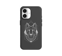 RhinoShield Coque Compatible avec MagSafe pour [iPhone 16] | SolidX - Coque renforcée avec Absorption des Chocs Design Fin Protection Contre Les Chutes de 3,5 m - Noir [Geometric Wolf Head]