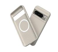 RhinoShield Coque Compatible avec [Pixel 8 Pro] | SolidSuit Compatible avec Magsafe - Coque Fine avec Technologie d'absorption des Chocs et Finition Premium Mate - Shell Beige