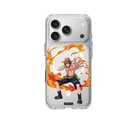 RhinoShield Coque Compatible MagSafe [iPhone 17 Pro] | Clear, Anti-jaunissement, Force magnétique supérieure, dépasse Les Normes Militaires de Protection - [One Piece/Ace - Fire]