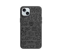 RhinoShield Coque Compatible MagSafe pour [iPhone 15 Plus] | SolidX - Coque renforcée avec Absorption des Chocs, Protection Contre Les Chutes aux Standards Militaires - Noir [Keith Haring/Line Art]