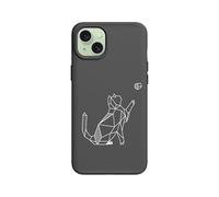 RhinoShield Coque pour [iPhone 15 Plus] | SolidX - Coque renforcée avec Absorption des Chocs Design Fin Protection Contre Les Chutes de 3,5 m - Noir [Geometric Cat]