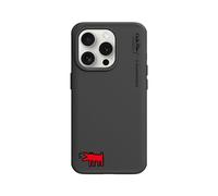 RhinoShield Coque pour [iPhone 15 Pro] | SolidX - Coque renforcée avec Absorption des Chocs, Fine et Minimaliste, Protection aux Standards Militaires - Noir [Keith Haring/Barking Dog]