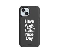 RhinoShield Coque pour [iPhone 15] | SolidX - Coque renforcée avec Absorption des Chocs Design Fin Protection Contre Les Chutes de 3,5 m - Noir [Snoopy/Have A Nice Day]