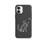 RhinoShield Coque pour [iPhone 16 Plus] | SolidX - Coque renforcée avec Absorption des Chocs Design Fin Protection Contre Les Chutes de 3,5 m - Noir [Geometric Cat]