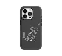 RhinoShield Coque pour [iPhone 16 Pro] | SolidX - Coque renforcée avec Absorption des Chocs Design Fin Protection Contre Les Chutes de 3,5 m - Noir [Geometric Cat]