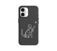 RhinoShield Coque pour [iPhone 16] | SolidX - Coque renforcée avec Absorption des Chocs Design Fin Protection Contre Les Chutes de 3,5 m - Noir [Geometric Cat]