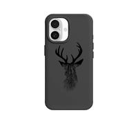 RhinoShield Coque pour [iPhone 16] | SolidX - Coque renforcée avec Absorption des Chocs Design Fin Protection Contre Les Chutes de 3,5 m - Noir [Deer Woods]
