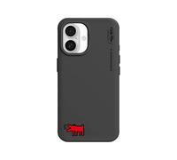 RhinoShield Coque pour [iPhone 16] | SolidX - Coque renforcée avec Absorption des Chocs, Fine et Minimaliste, Protection Contre Les Chutes aux Standards Militaires - Noir [Keith Haring/Barking Dog]