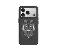 RhinoShield Coque pour [iPhone 17 Pro] | SolidX - Coque renforcée avec Absorption des Chocs, Fine et Minimaliste, Protection Contre Les Chutes aux Standards Militaires - Noir [Geometric Wolf Head]