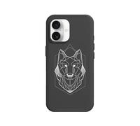 RhinoShield Coque pour [iPhone 17] | SolidX - Coque renforcée avec Absorption des Chocs, Fine et Minimaliste, Protection Contre Les Chutes aux Standards Militaires - Noir [Geometric Wolf Head]