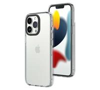 RHINOSHIELD Crystal Clear Compatible avec [iPhone 13 Pro Max] Résiste au jaunissement, Haute Transparence, Coque de Protection Personnalisable Clear - Contour objectifs Photo Noir