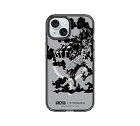 RhinoShield JellyTint Coque de Protection Transparente Compatible MagSafe pour [iPhone 15] | Force magnétique supérieure, Anti-Chocs - Noir [One Piece/Gear 4th Snakeman B&W]