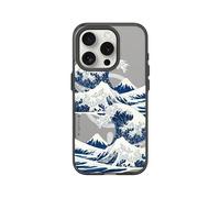 RhinoShield JellyTint Coque de Protection Transparente Compatible MagSafe pour [iPhone 15 Pro] | Force magnétique supérieure, dépasse Normes Militaires de Chute, Anti-Chocs - Noir [The Great Wave I]