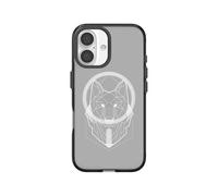 RhinoShield JellyTint Coque Transparente Compatible MagSafe pour [iPhone 16 Plus] | Force magnétique supérieure, résistante aux Rayures, découpe Bouton contrôle caméra- Noir [Geometric Wolf Head]
