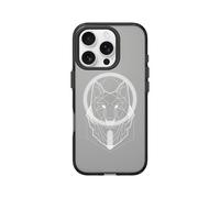 RhinoShield JellyTint Coque Transparente Compatible MagSafe pour [iPhone 16 Pro] | Force magnétique supérieure, Antichoc, découpe Bouton contrôle caméra- Noir [Geometric Wolf Head]
