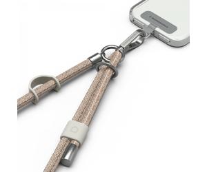 RhinoShield Lanière Dragonne tressée Fabriquée à partir de matériaux recyclés, longueur ajustable, dragonne résistante, couleurs tendances(Adaptateur pour lanière de téléphone inclus) - Or Rose