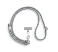 RhinoShield Cordon de téléphone tressé Cordon résistant et ajustable, Couleurs tendances à partir de matériaux recyclés(Adaptateur pour lanière de téléphone inclus) - Gris Argent
