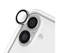 RhinoShield Protection d'objectif en verre trempé 9H compatible avec [iPhone 16/16 Plus] | Résistance aux chocs et aux rayures, haute clarté, protection anti-éclats, techn anti-buée - Argent