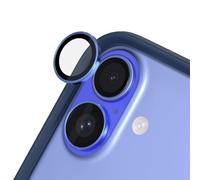 RhinoShield Protection d'objectif en verre trempé 9H compatible avec [iPhone 16/16 Plus] | Résistance aux chocs et aux rayures, haute clarté, protection anti-éclats, techn anti-buée - Bleu