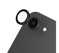 RhinoShield Protection d'objectif en verre trempé 9H compatible avec [iPhone 16e] | Résistance aux chocs et aux rayures, haute clarté, protection anti-éclats, technologie anti-buée - Noir