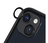 RhinoShield Protection d'objectif en verre trempé 9H compatible avec [iPhone 15/15 Plus] | Résistance aux chocs et aux rayures, haute clarté, protection anti-éclats, techn anti-buée - Noir