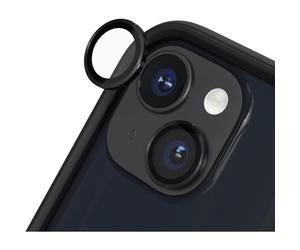 RhinoShield Protection pour objectifs Photo Compatible avec [iPhone 15/15 Plus] Verre trempé 9H résistant aux Rayures avec Une Fine Bordure en Aluminium anodisé - Noir