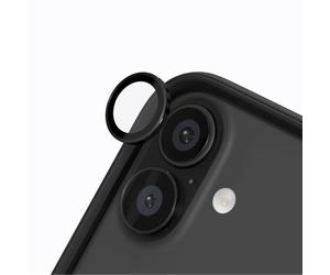 RhinoShield Protections pour objectifs Photo Compatible avec [iPhone 17/16 Plus / 16] Verre Trempé 9H Résistant aux Chocs et aux Rayures, Haute Transparence, Protection Contre Les éclats - Noir