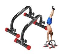 RHINOSPORT Barres Parallèles de Fitness - Barres de Dip et Push-Up en Acier Carbone Renforcé - Capacité de Charge 300 kg - Idéales pour Entraînement à Domicile ou en Extérieur[19.6x10.2x10.2 in]ROUGE