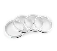 Rhinotuning Lot de 4 anneaux de centrage en alliage d'aluminium OD 73,1 mm, ID 66,1 mm, épaisseur 10 mm, argentés, universels pour moyeux de véhicule de 66,1 mm (2,61")