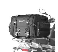 Rhinowalk Sac à dos pour moto, extensible, imperméable, sacoche de selle robuste avec protection contre la pluie et sangles, bagage de voyage pour sports motorisés Noir (33-45L)