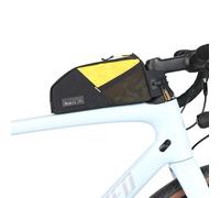 Rhinowalk Sacoche de cadre de vélo, 1,2 l, étanche, avec support pour téléphone portable, petite poche avant avec fixation à vis ou à sangle, convient à la plupart des vélos, jaune