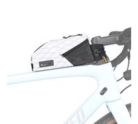 Rhinowalk Sacoche de cadre de vélo 1,2 L, sac étanche pour guidon avec support de téléphone, petit sac avant avec sangle ou fixation à vis, convient à la plupart des vélos - Blanc